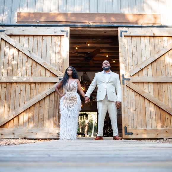 Portia and scarlett white feather dress. - Picture 7 of 7